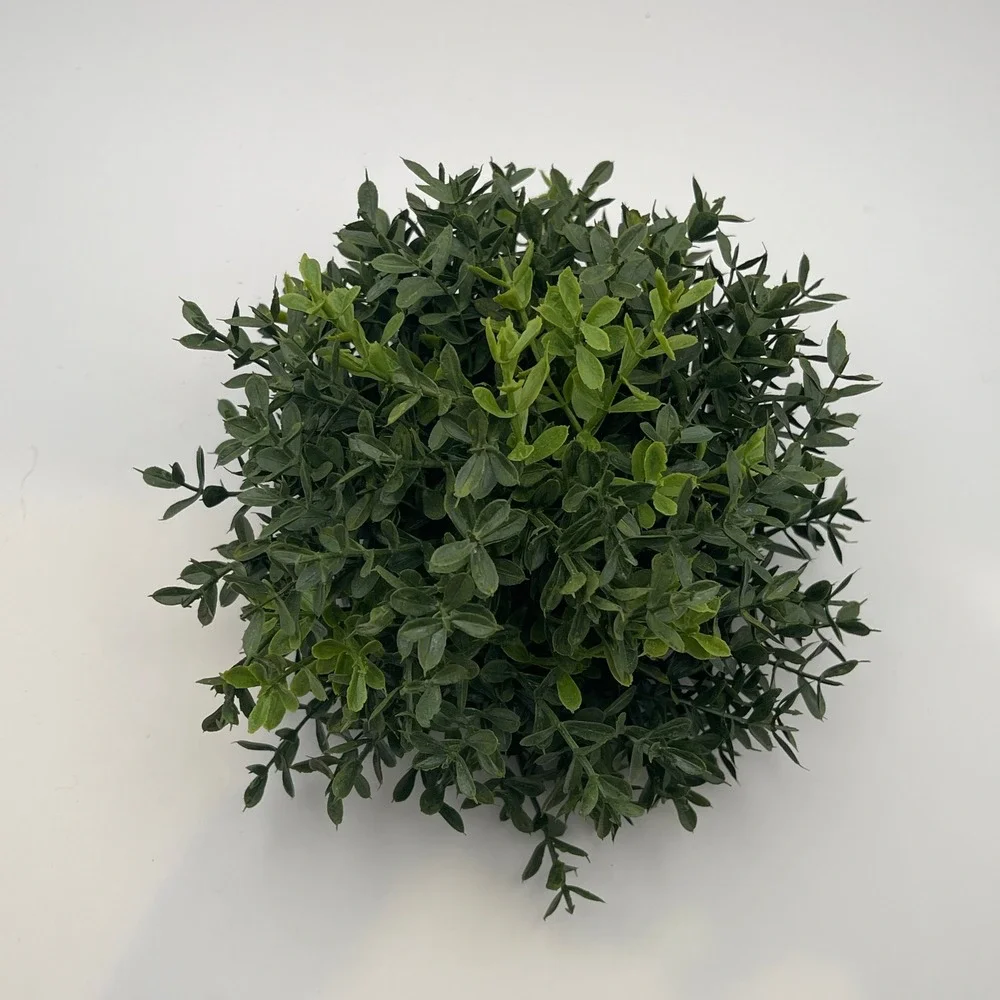 New England Boxwood Artificial Half Sphere Green Faux Topiary Plant Large 6in